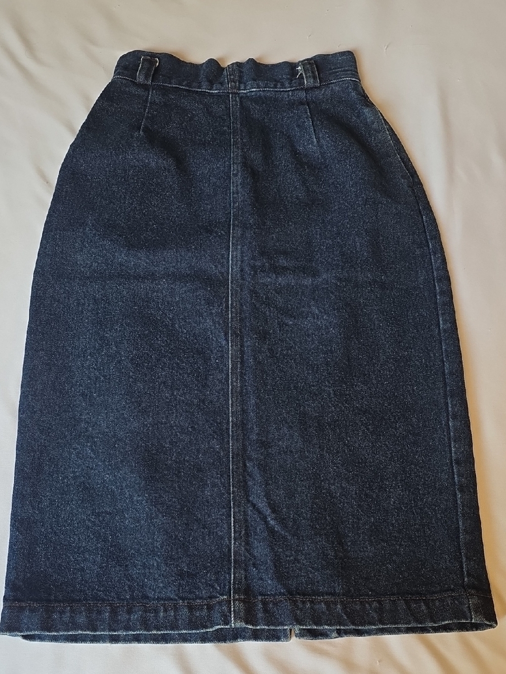 Vintage Calvin Klein Dark Blue Denim Midi Pencil Skirt